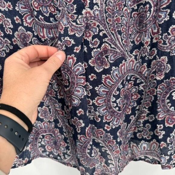 Lucky Brand Women's Paisley Keyhole Long Sleeve Shirt Multicolor Size Small - Picture 7 of 13
